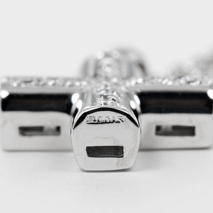 Bvlgari Necklace K18 White Gold Silver Greek Cross Women