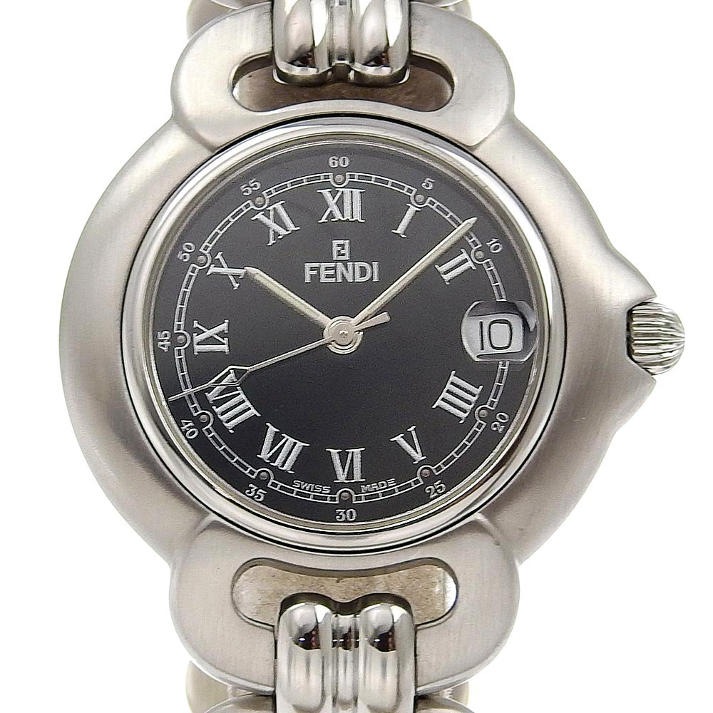 Fendi Watches Quartz 1600G Stainless Steel Black Black Dial Women