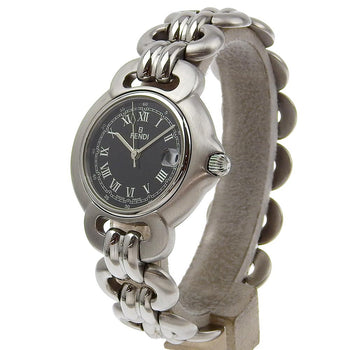 Fendi Watches Quartz 1600G Stainless Steel Black Black Dial Women
