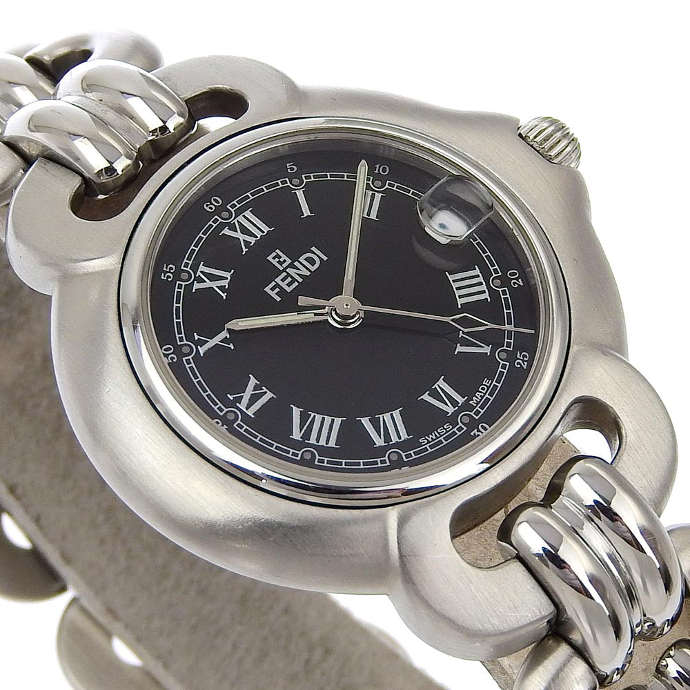 Fendi Watches Quartz 1600G Stainless Steel Black Black Dial Women