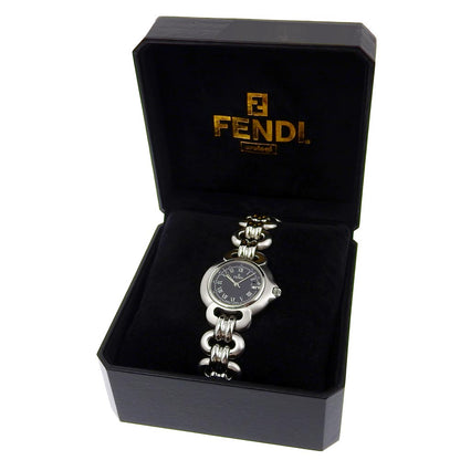 Fendi Watches Quartz 1600G Stainless Steel Black Black Dial Women
