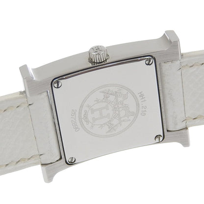 Hermes Watches Quartz Hh1.210 Stainless Steel , Leather White H Watch White Dial Women