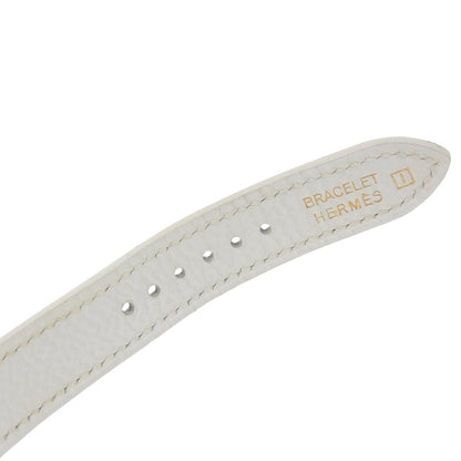 Hermes Watches Quartz Hh1.210 Stainless Steel , Leather White H Watch White Dial Women