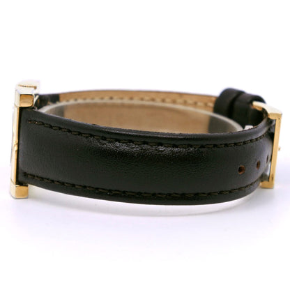 Dior Watches Quartz D82-150 Plated Gold, Embossed Leather Black Cannage Square Black Dial Women