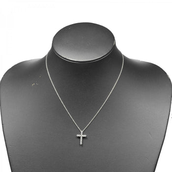 Tiffany&Co. Necklace Pt950Platinum, Diamond Gold Small Cross Women