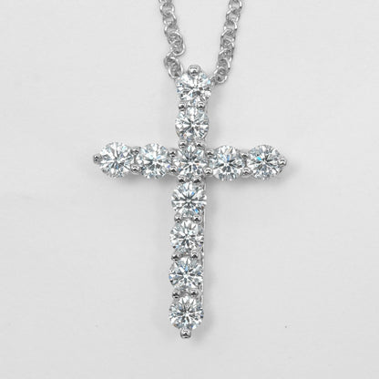 Tiffany&Co. Necklace Pt950Platinum, Diamond Gold Small Cross Women
