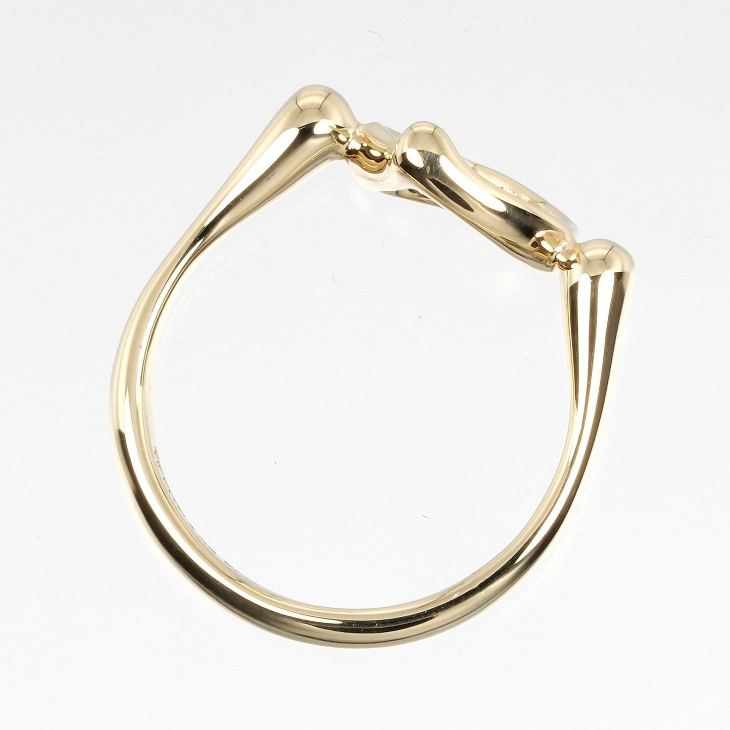 Tiffany&Co. Ring K18 Yellow Gold, 3P Diamond Gold Open Heart Women