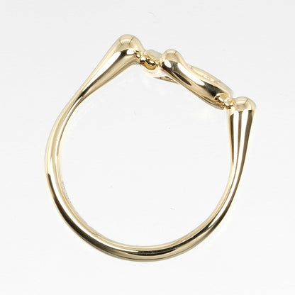 Tiffany&Co. Ring K18 Yellow Gold, 3P Diamond Gold Open Heart Women