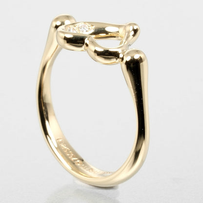 Tiffany&Co. Ring K18 Yellow Gold, 3P Diamond Gold Open Heart Women