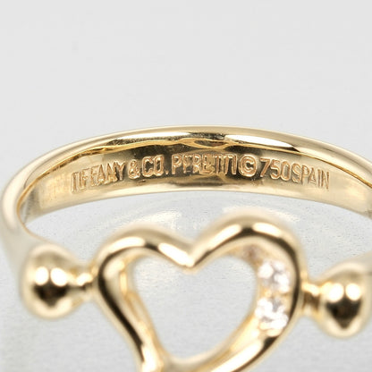 Tiffany&Co. Ring K18 Yellow Gold, 3P Diamond Gold Open Heart Women