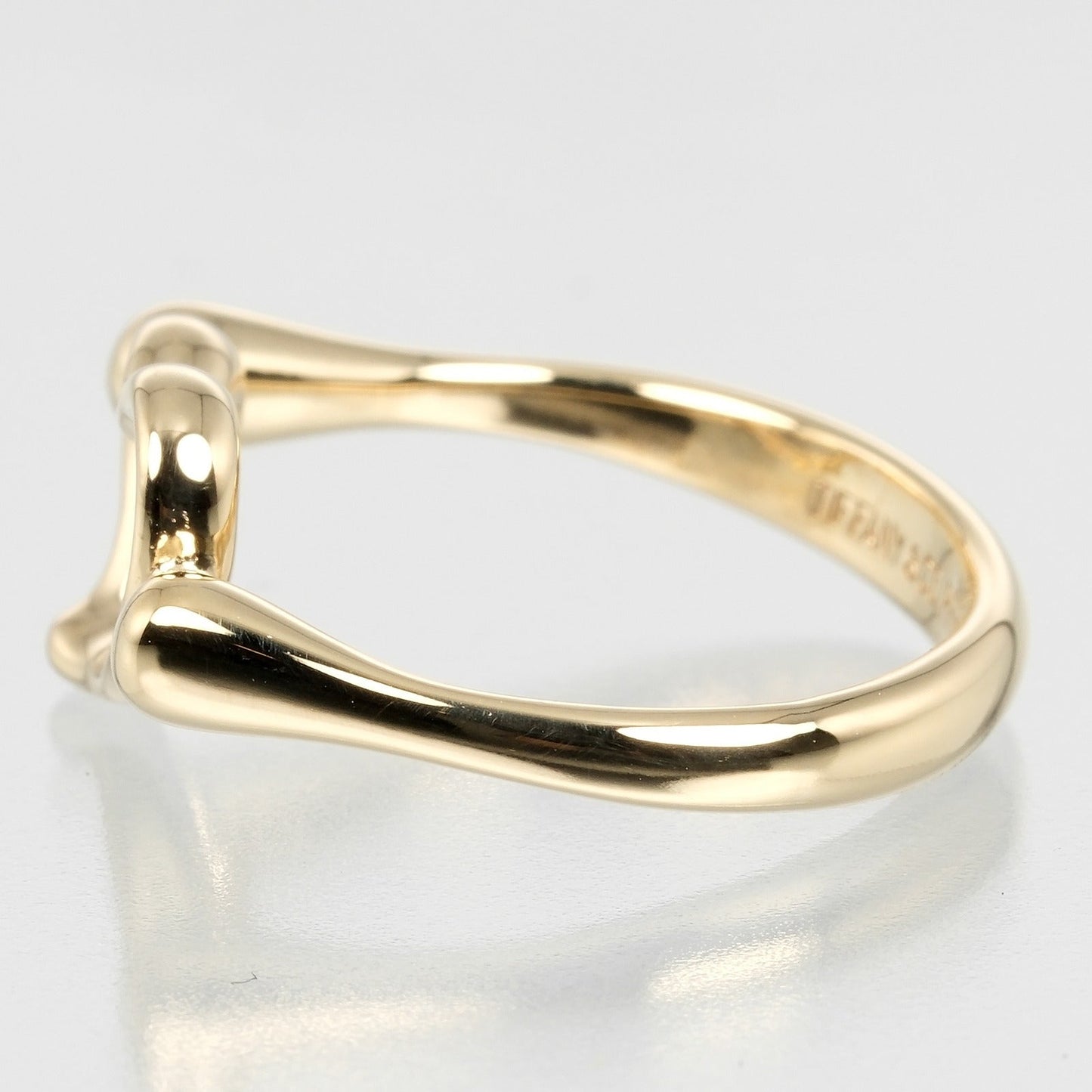 Tiffany&Co. Ring K18 Yellow Gold, 3P Diamond Gold Open Heart Women