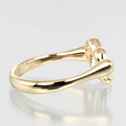 Tiffany&Co. Ring K18 Yellow Gold, 3P Diamond Gold Open Heart Women