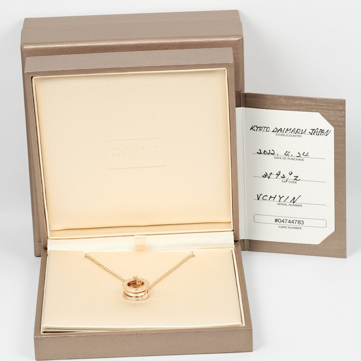 Bvlgari Necklace 18K Pink Gold, Demi Pave Diamonds Gold B.Zero1