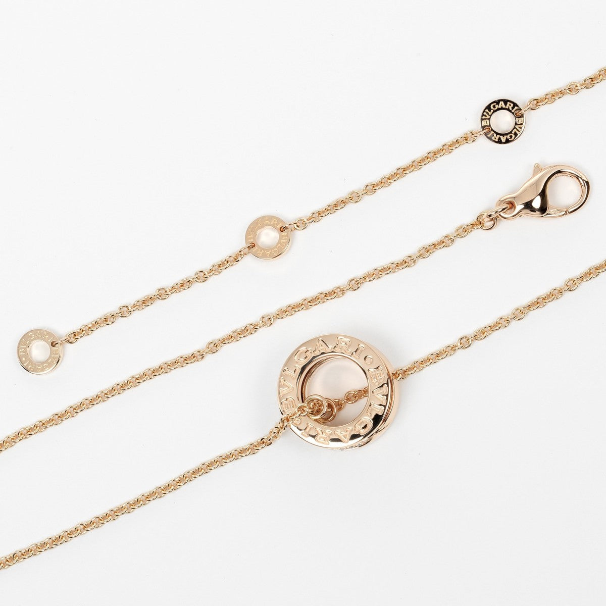 Bvlgari Necklace 18K Pink Gold, Demi Pave Diamonds Gold B.Zero1