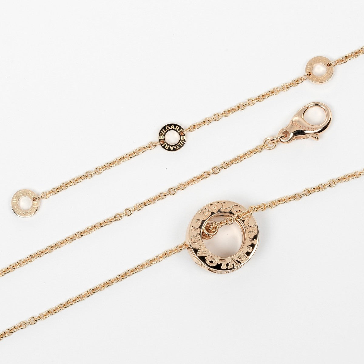 Bvlgari Necklace 18K Pink Gold, Demi Pave Diamonds Gold B.Zero1
