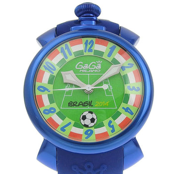 Gaga Milano Watches Mechanical Automatic 5070 Rubber, Aluminum Blue Limited To 300 Back Scales