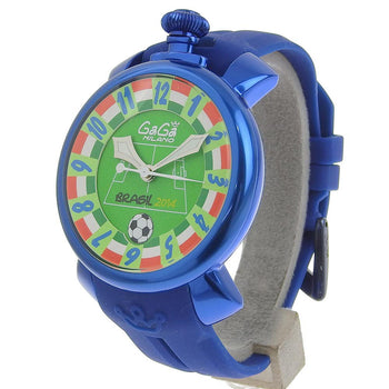 Gaga Milano Watches Mechanical Automatic 5070 Rubber, Aluminum Blue Limited To 300 Back Scales