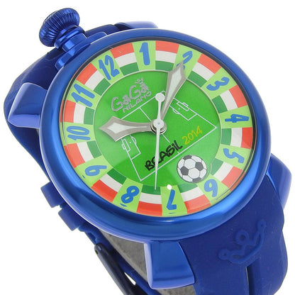 Gaga Milano Watches Mechanical Automatic 5070 Rubber, Aluminum Blue Limited To 300 Back Scales