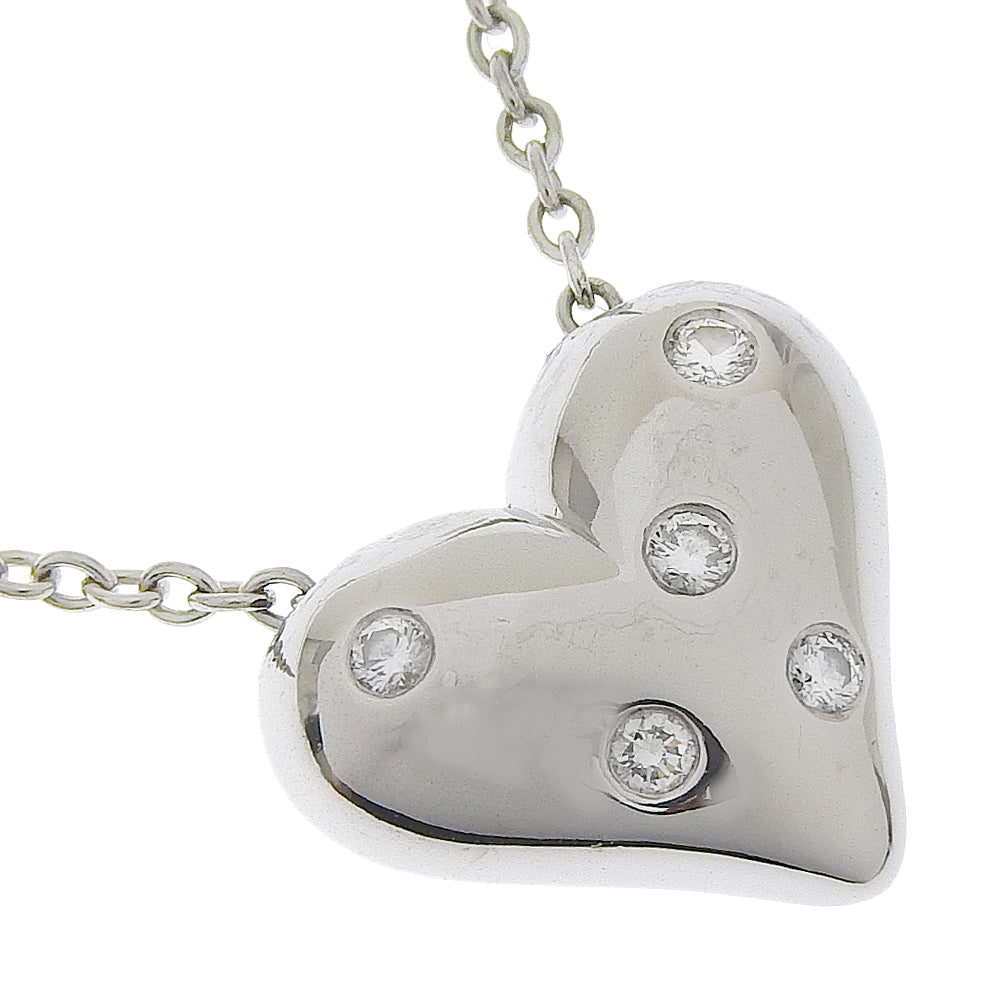 Tiffany&Co. Necklace Pt950Platinum, Diamond Silver 5P Dotz Heart Women