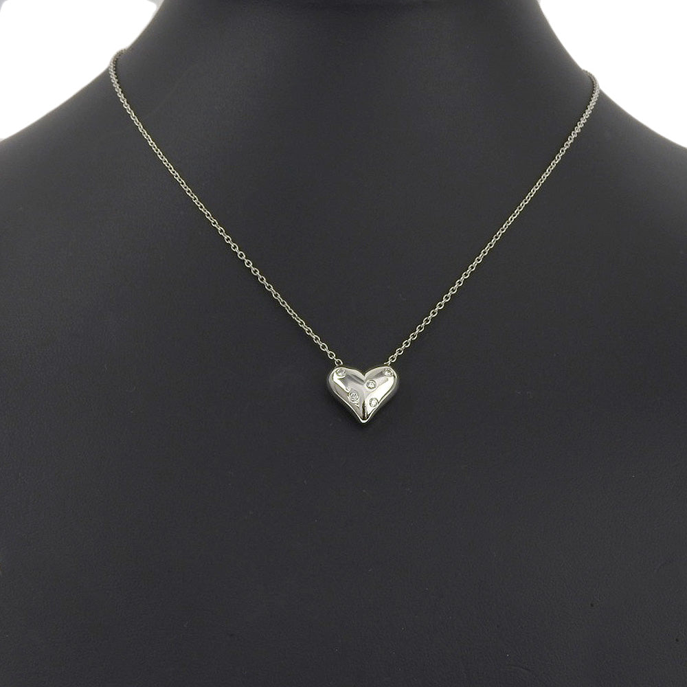 Tiffany&Co. Necklace Pt950Platinum, Diamond Silver 5P Dotz Heart Women