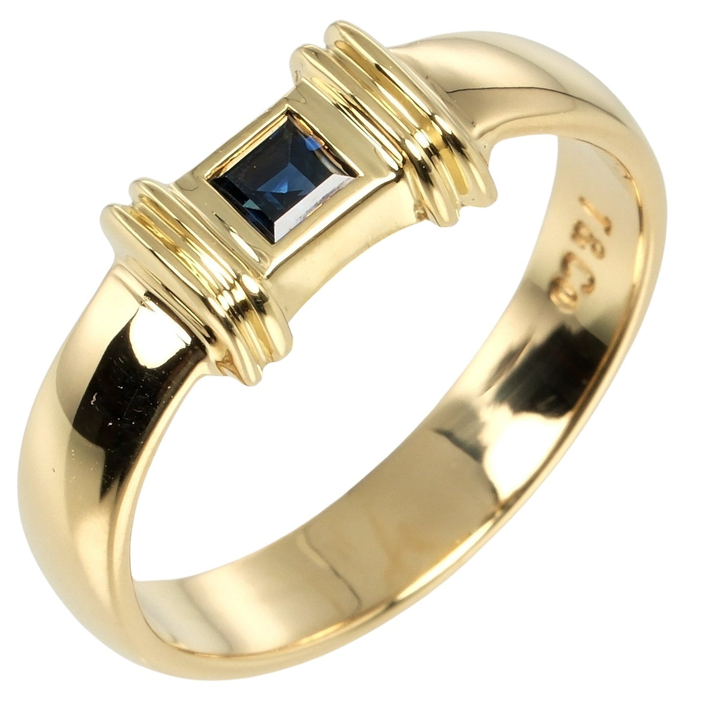 Tiffany&Co. Ring K18 Yellow Gold, Sapphire Gold Cushion