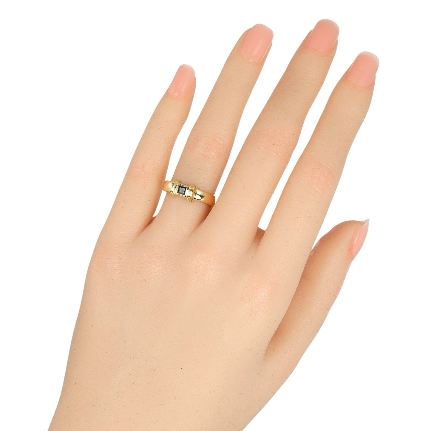 Tiffany&Co. Ring K18 Yellow Gold, Sapphire Gold Cushion