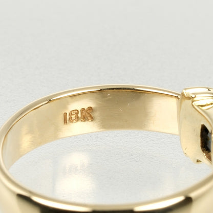 Tiffany&Co. Ring K18 Yellow Gold, Sapphire Gold Cushion