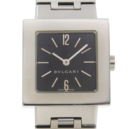 Bvlgari Watches Quartz Sq22Ss Stainless Steel Silver Quadlard Black Dial Women
