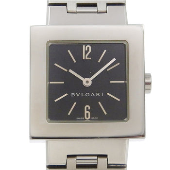 Bvlgari Watches Quartz Sq22Ss Stainless Steel Silver Quadlard Black Dial Women