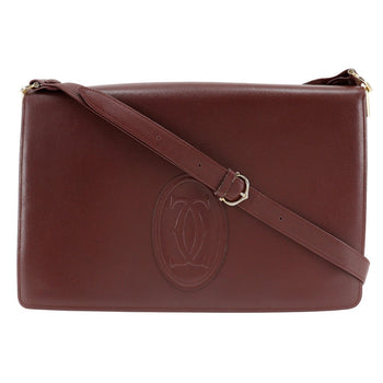 Cartier Shoulder Bag Calfskin Bordeaux Must Line Women