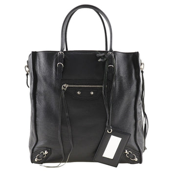 Balenciaga Tote Bag 255412 Calfskin Black Paper Bag Women