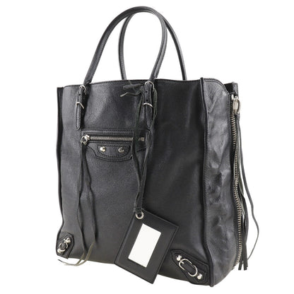 Balenciaga Tote Bag 255412 Calfskin Black Paper Bag Women