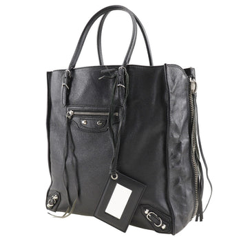 Balenciaga Tote Bag 255412 Calfskin Black Paper Bag Women