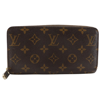 Louis Vuitton Long Wallet Purse M60017 Monogram Canvas Brown Zippy Wallet Women