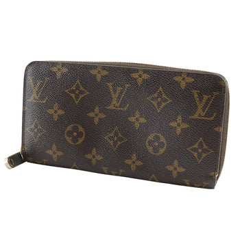 Louis Vuitton Long Wallet Purse M60017 Monogram Canvas Brown Zippy Wallet Women