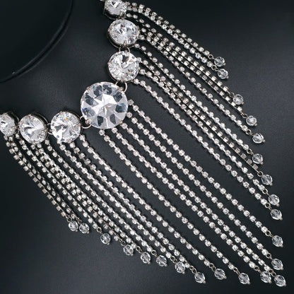 Miumiu Necklace 5Jc195 Metallic Silver Choker Chandelier Women
