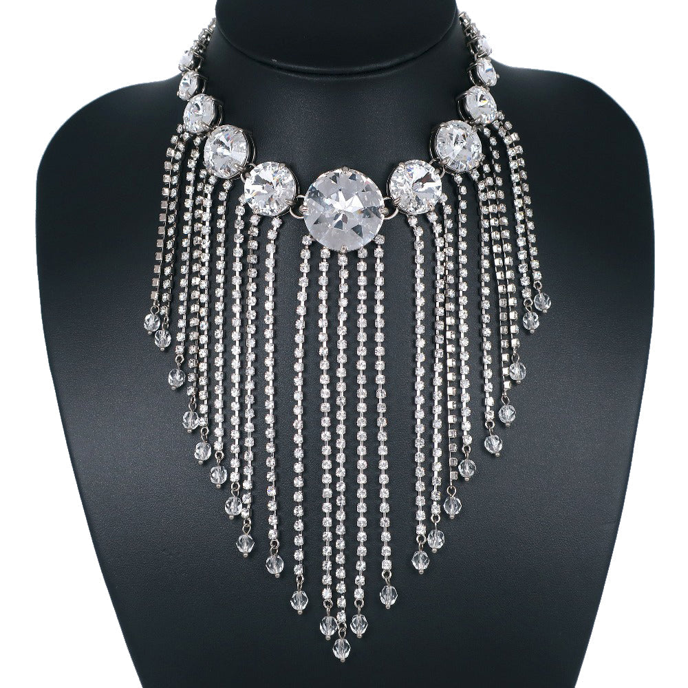 Miumiu Necklace 5Jc195 Metallic Silver Choker Chandelier Women