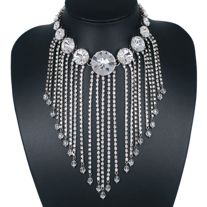 Miumiu Necklace 5Jc195 Metallic Silver Choker Chandelier Women