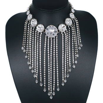 Miumiu Necklace 5Jc195 Metallic Silver Choker Chandelier Women