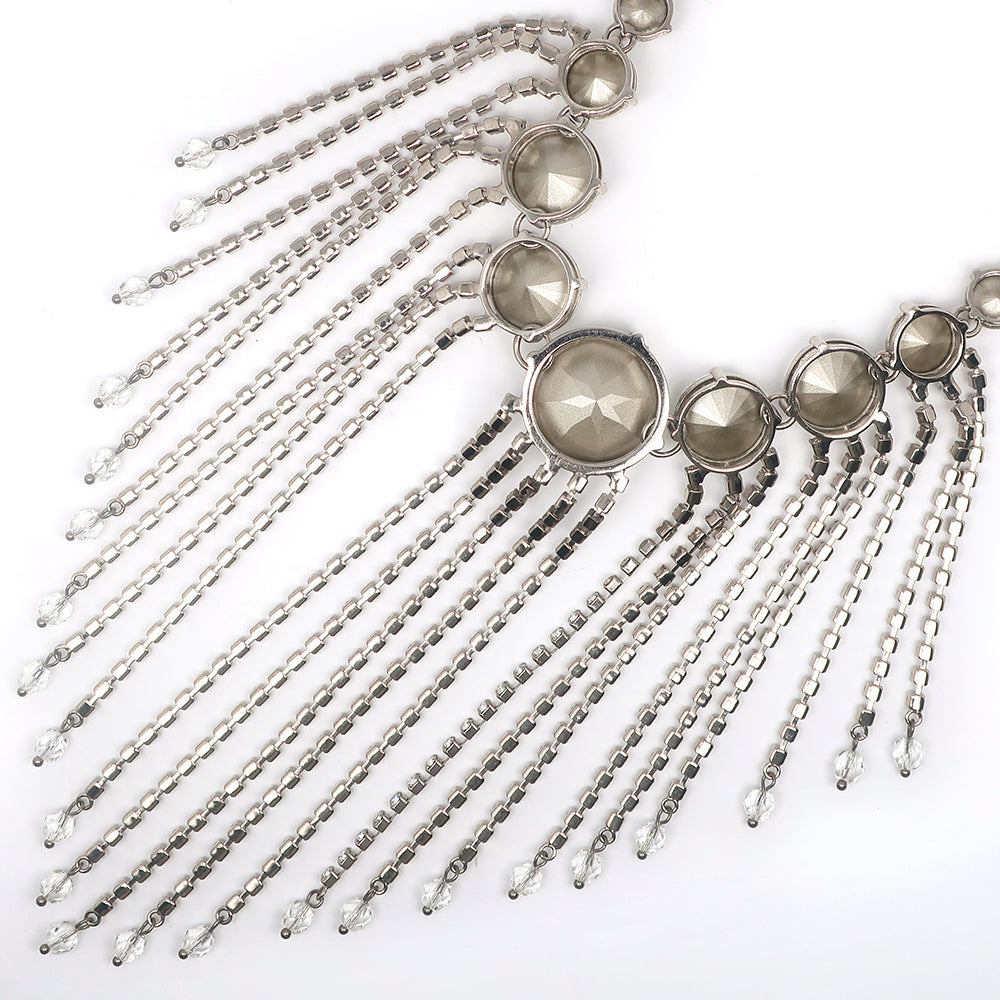 Miumiu Necklace 5Jc195 Metallic Silver Choker Chandelier Women