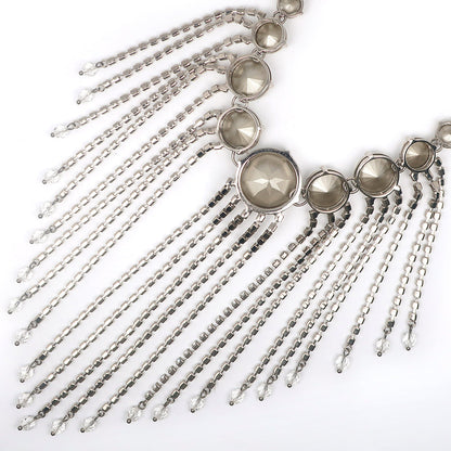 Miumiu Necklace 5Jc195 Metallic Silver Choker Chandelier Women