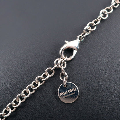 Miumiu Necklace 5Jc195 Metallic Silver Choker Chandelier Women