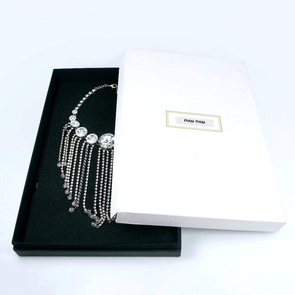 Miumiu Necklace 5Jc195 Metallic Silver Choker Chandelier Women