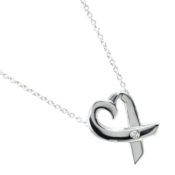 Tiffany&Co. Necklace Silver925, 1P Diamond Silver Loving Heart Women