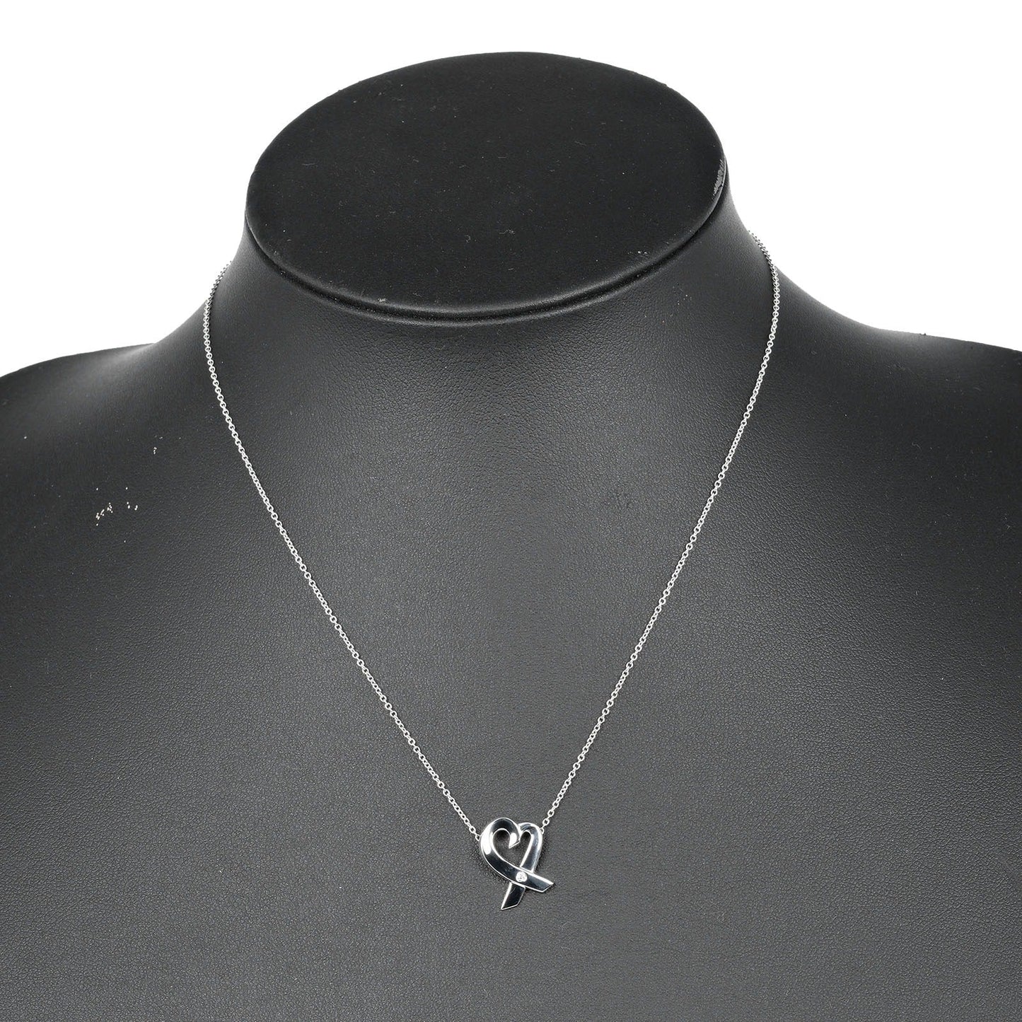 Tiffany&Co. Necklace Silver925, 1P Diamond Silver Loving Heart Women