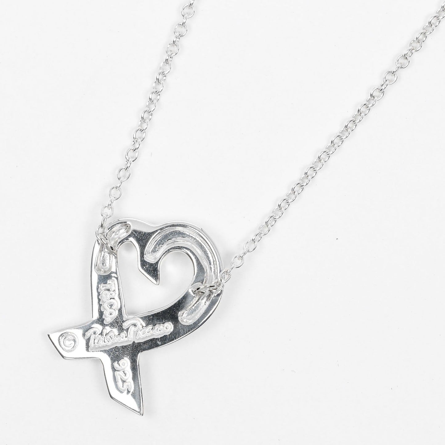 Tiffany&Co. Necklace Silver925, 1P Diamond Silver Loving Heart Women