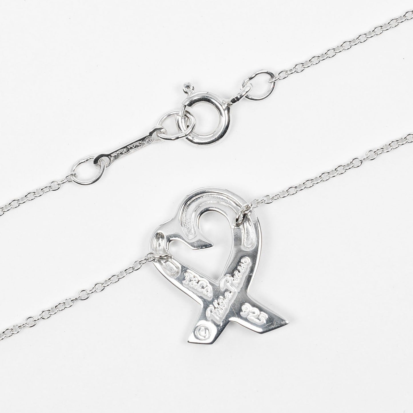 Tiffany&Co. Necklace Silver925, 1P Diamond Silver Loving Heart Women