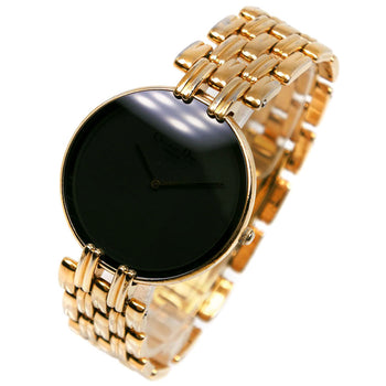 Dior Watches Quartz 47 154-2 Plated Gold Gold Bagira Black Dial Mens