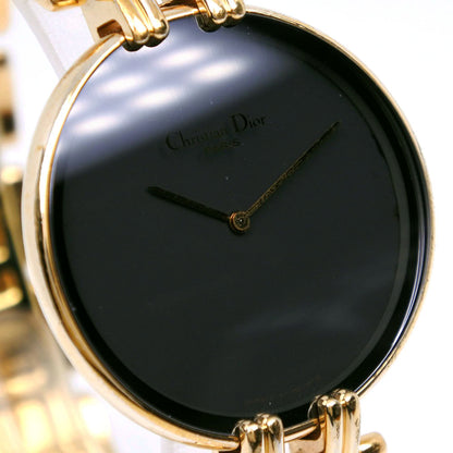 Dior Watches Quartz 47 154-2 Plated Gold Gold Bagira Black Dial Mens