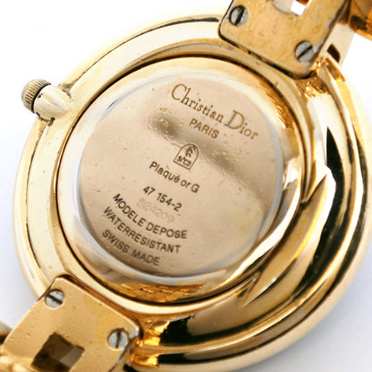 Dior Watches Quartz 47 154-2 Plated Gold Gold Bagira Black Dial Mens